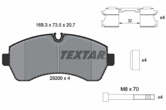 Bremseklosser TEXTAR 2920002