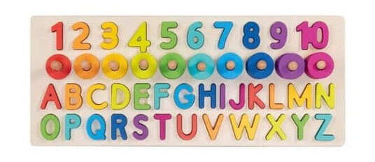 Goki Wooden Alphanumeric Puzzle 91 pieces. Tre Goki Wooden Alphanumeric Puzzle 91 pieces. Tre