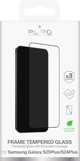 Puro Tempered Glass Skjermbeskytter for Samsung Galaxy S24+/S25+ - Sort Puro Tempered Glass Skjermbeskytter for Samsung Galaxy S24+/S25+ - Sort