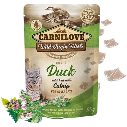 Cat Pouch Duck Beriket Med Kattemynte 85 G X 24 Stk.