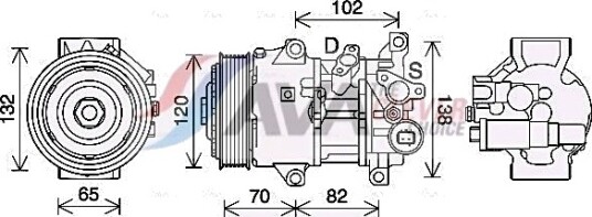 AC-kompressor AVA COOLING SYSTEMS TOAK745