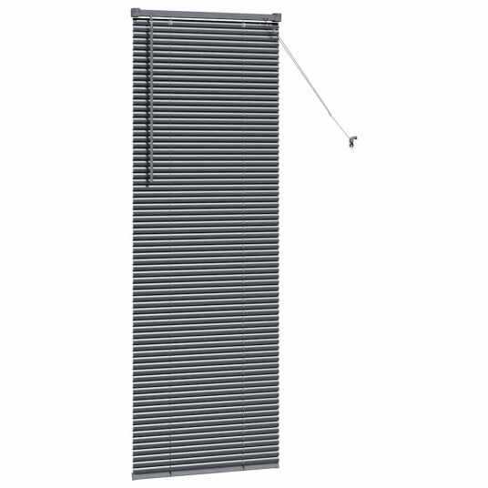 Vindu Persienne med gardiner Manual Mørke grå Aluminium Vindu Persienne med gardiner Manual Mørke grå Aluminium