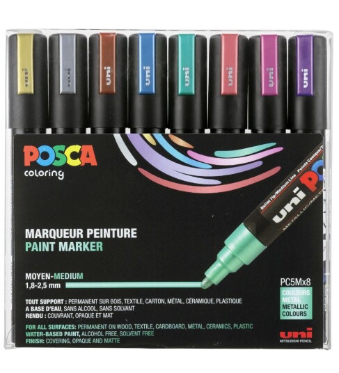 Posca Posca PC-5M Metallic 8-set Posca Posca PC-5M Metallic 8-set