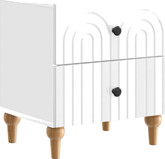  Nattbordskap Høgglans hvit 43 x 34,5 x 48 cm Konstruert tre