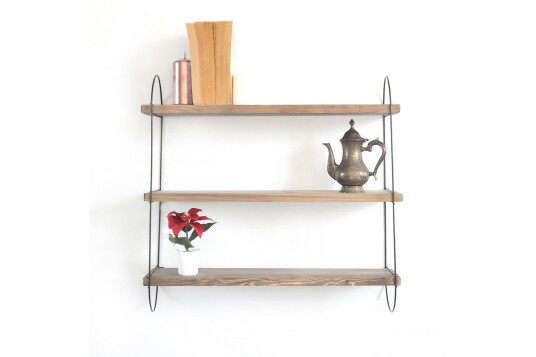 Vegghylle Bearley 60 cm   Valnøtt | Svart