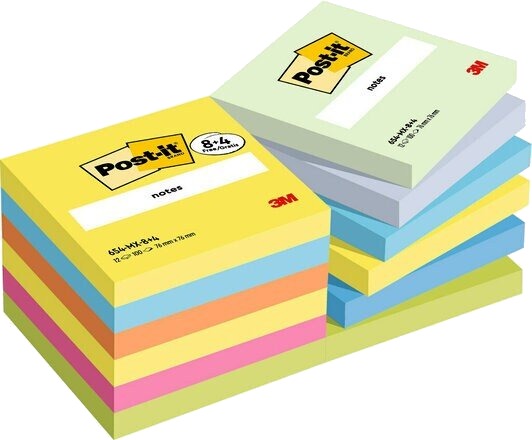 3M 7100259664 Kvadratisk Flerfarget Papir 76 Mm 76 Mm 100 Ark