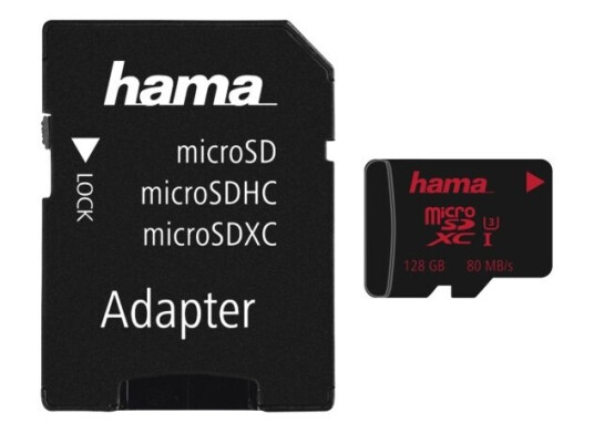 Hama 00213116, 128 Gb, Microsdxc, Class 3, Uhs, 80 Mb/S, 30 Mb/S