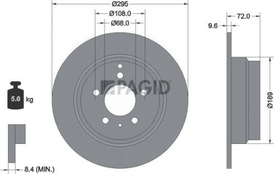 PAGID 54009NC Bremseskive PAGID 54009NC Bremseskive
