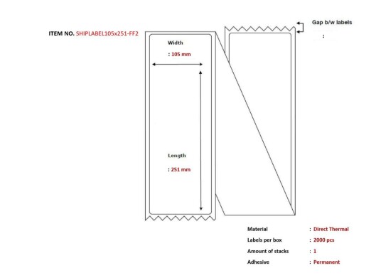 CAPTURE Ship-label 105 x 251mm,