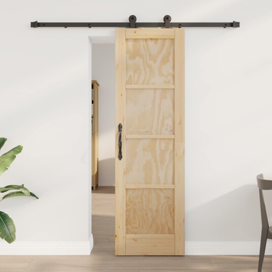  Skyvedør Naturlig og svart 61 x 198,5 cm Heltre furu