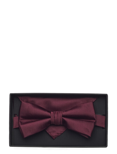 Lindbergh Black Polyester Bow Tie Burgundy ONE SIZE Lindbergh Black Polyester Bow Tie Burgundy ONE SIZE