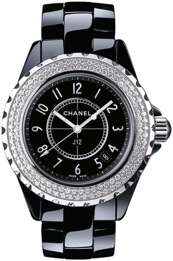 Chanel Dameklokke H0949 J12 Sort/Keramik Ø33 mm