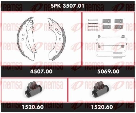 Bremsesett trommebremse REMSA SPK 3507.01