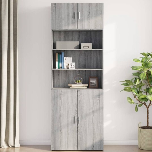  Veggskap grå sonoma 80x42,5x40 cm konstruert tre 8721102650314