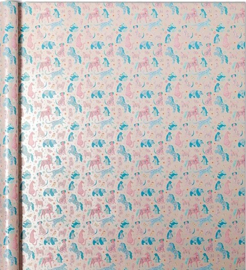 Gavepapir 5m Floral Unicorn Friends