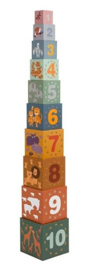 Small Foot Stacking Blocks Safari Cardboard 10 pcs.