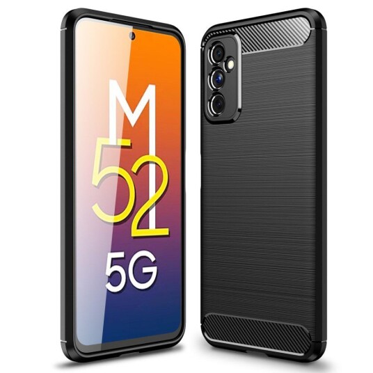 INCOVER Samsung Galaxy M52 (5G) Brushed Carbon Deksel - Svart