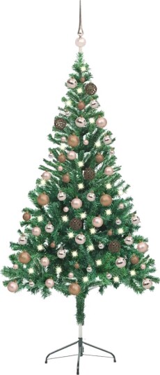 vidaXL Kunstig juletre med LED og kulesett 150 cm 380 grener