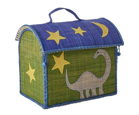 RICE Raffia-veske for barn med Dinossaur-tema