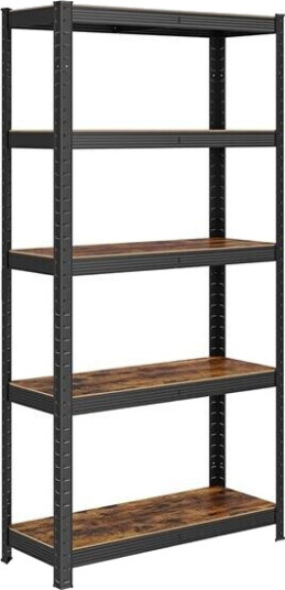 Oppbevaringshylle i metall med 5 justerbare hyller   150 x 75 x 30 cm
