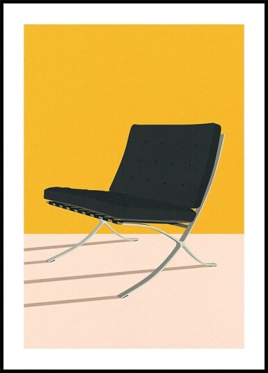 Barcelona Chair By Mies Van Der Rohe Plakat / 40x50cm