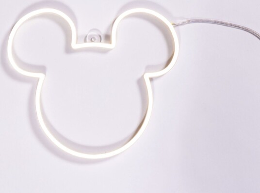 Yellowpop Mickey Ears LED Neon Vegglampe   USB   Hvit
