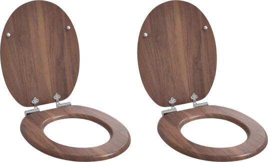 Myk lukking toalettsete 2 pcs Brun 44 x 38 cm MDF plater