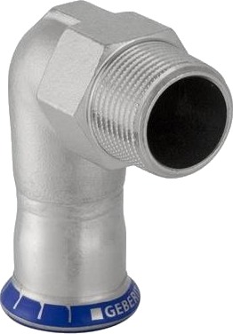 Geberit 18mm Overgangsbøjning Rustfri med 1/2" Muffe/Nippel Mapress