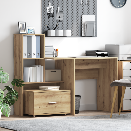  Skrivebord artisan eik 131.5 x 50 x 106.5 cm Konstruert tre