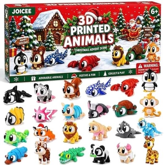 JOICEE 2026 julekalender med mini 3D printede dyreleker