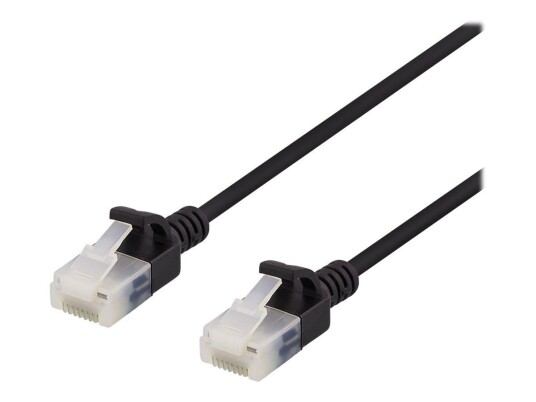 Deltaco 30 cm Cat 6A Koblingskabel RJ-45 Halogenfri Svart