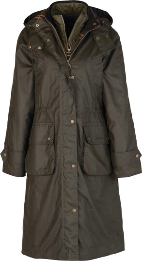 Barbour Women's  Long Cannich Wax Jacket 14, Olive
