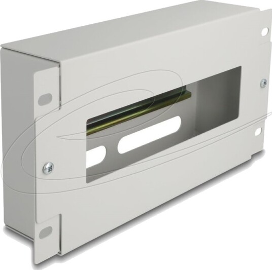Delock 10" Effektbryterlist Med Deksel Og Topphattskinne 3 U Metallgrå 67319