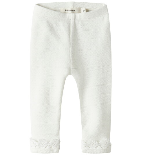 Lil Atelier Lil' Atelier Leggings Slim NbfTapia Coconut Melk 1 år (80) Leggings Hvit