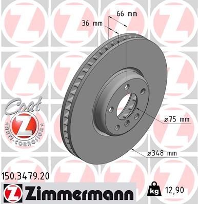 Bremseskive ZIMMERMANN 150.3479.20