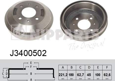 NIPPARTS J3400502 Bremsetrommel