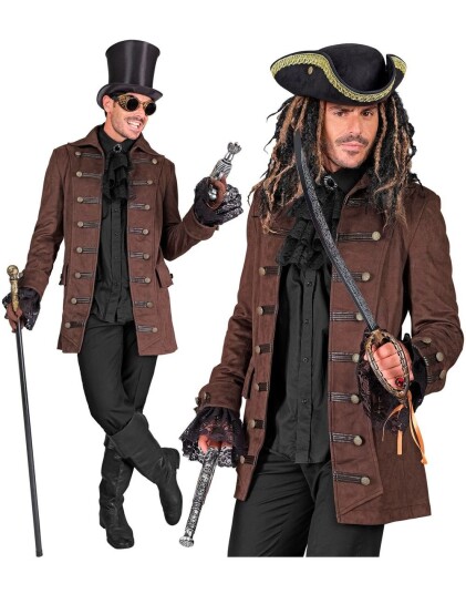 Pirat/Steampunk Frakk Kostyme til Herre XX Large Pirat/Steampunk Frakk Kostyme til Herre XX Large