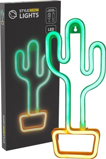 Manta SNL07GNT Style Neon Vegglampe Grønn/Gul Kaktus Manta SNL07GNT Style Neon Vegglampe Grønn/Gul Kaktus