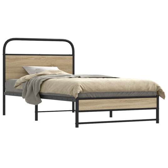 Sengeramme uten madrass røkt eik 90x190 cm konstruert tre 4100366