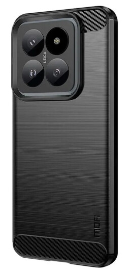 Mofi Xiaomi 14 Mofi Brushed Carbon Fiber Fleksibelt Plast Deksel - Svart