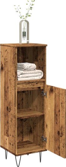 Baderomsskap gammelt tre 30x30x100 cm konstruert tre 8721158444493 Baderomsskap gammelt tre 30x30x100 cm konstruert tre 8721158444493