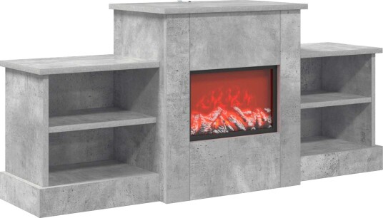 vidaXL Elektrisk peis Betong 110 x 30 x 50 cm Konstruert tre