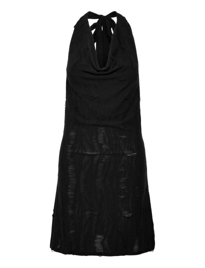 Weekday Cowl Neck Jacquard Halter Mini Dress Black M Weekday Cowl Neck Jacquard Halter Mini Dress Black M