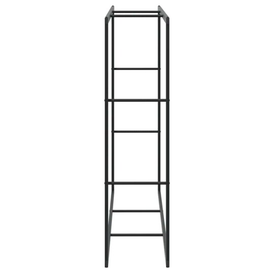 Vedstativ svart 110x30x116 cm stål