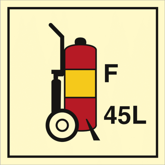 Wheeled fire extinguisher Foam 45 L - Etterlysende plast HI150 - 150 x 150 mm