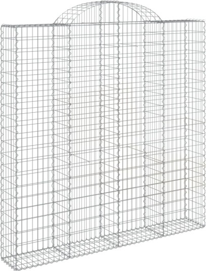 vidaXL Gabionkurv buet 200x30x200/220 cm galvanisert jern