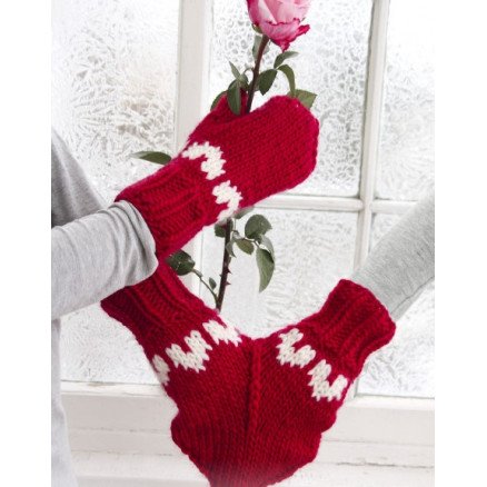 Love Glove by DROPS Design Muffedisse Strikkeoppskrift str S M L