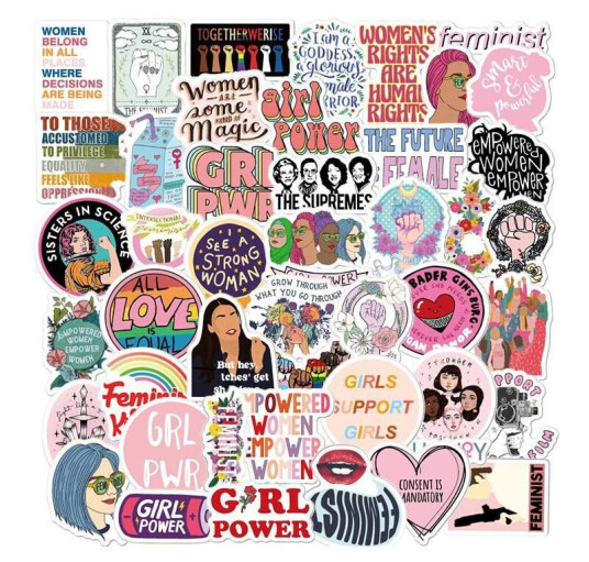 Klistremerker - Girl Power - 50 stk
