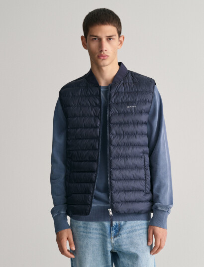 GANT Light Padded Bomber Vest - Navy - S