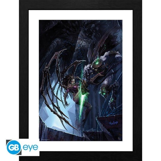 StarCraft Innrammet Bilde 30 x 40 cm Zeratul vs Kerrigan